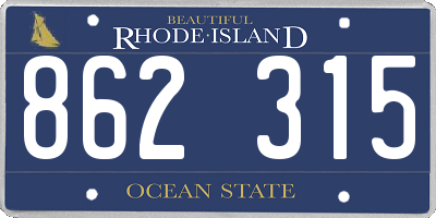 RI license plate 862315