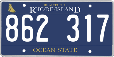 RI license plate 862317