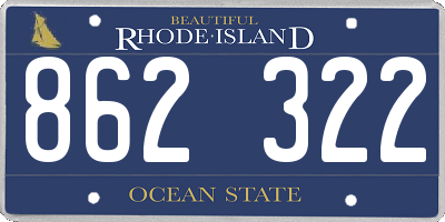 RI license plate 862322