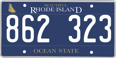 RI license plate 862323