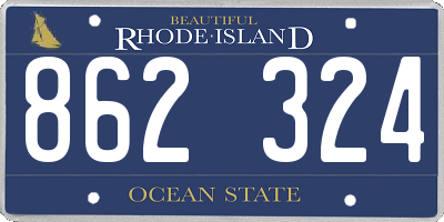 RI license plate 862324