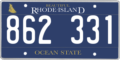 RI license plate 862331