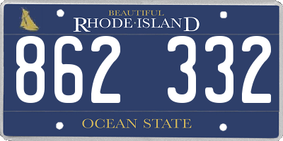 RI license plate 862332
