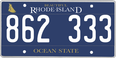 RI license plate 862333