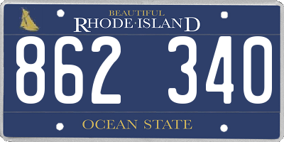 RI license plate 862340
