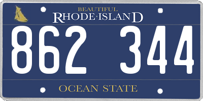 RI license plate 862344
