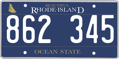 RI license plate 862345