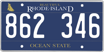 RI license plate 862346