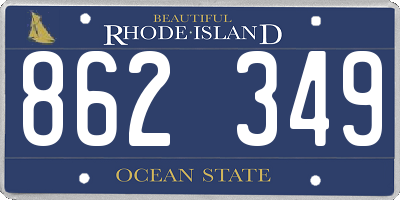 RI license plate 862349