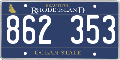RI license plate 862353