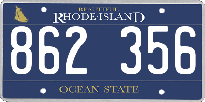 RI license plate 862356