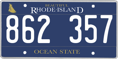 RI license plate 862357