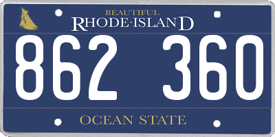 RI license plate 862360