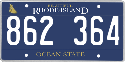 RI license plate 862364