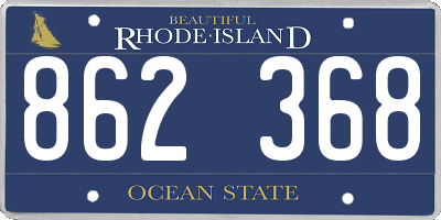 RI license plate 862368