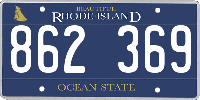 RI license plate 862369
