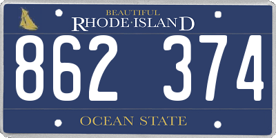 RI license plate 862374