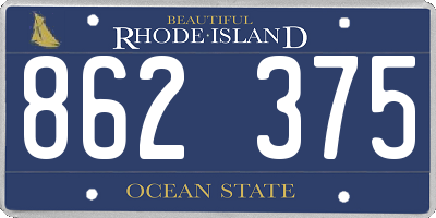 RI license plate 862375