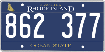 RI license plate 862377