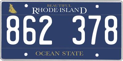 RI license plate 862378