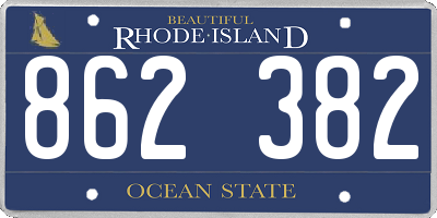 RI license plate 862382