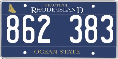 RI license plate 862383
