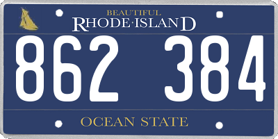 RI license plate 862384