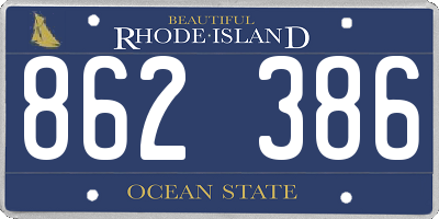 RI license plate 862386