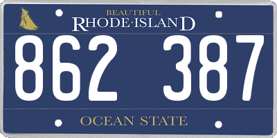 RI license plate 862387