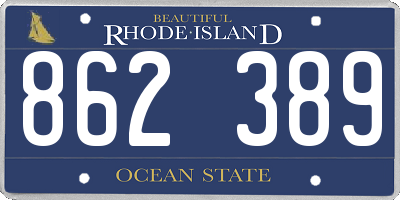 RI license plate 862389
