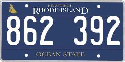 RI license plate 862392