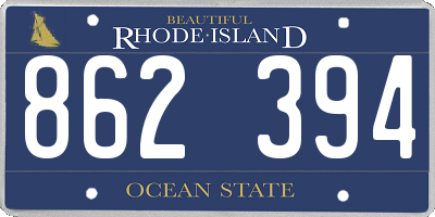 RI license plate 862394