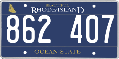 RI license plate 862407