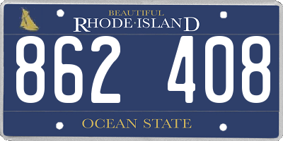 RI license plate 862408