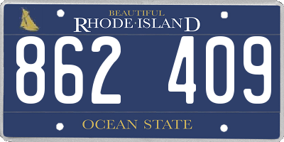 RI license plate 862409