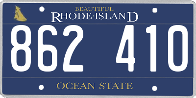 RI license plate 862410