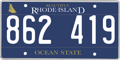RI license plate 862419