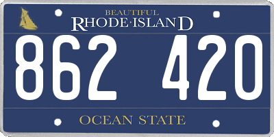 RI license plate 862420