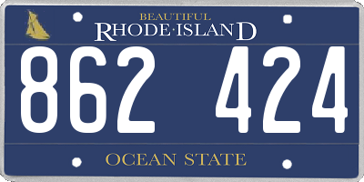 RI license plate 862424