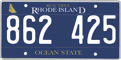 RI license plate 862425
