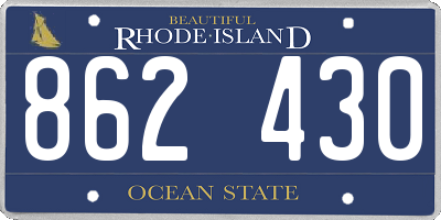 RI license plate 862430