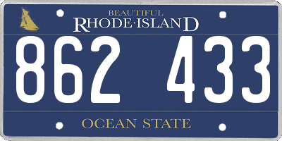 RI license plate 862433