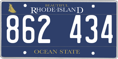 RI license plate 862434
