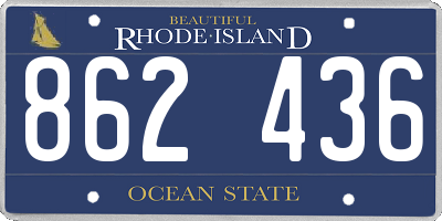 RI license plate 862436
