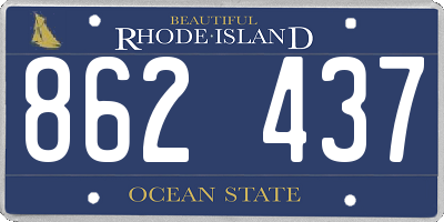 RI license plate 862437