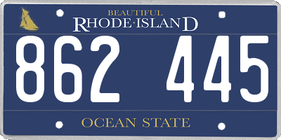 RI license plate 862445