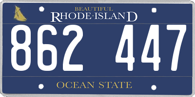 RI license plate 862447