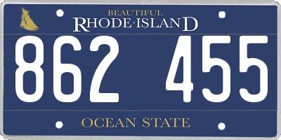 RI license plate 862455