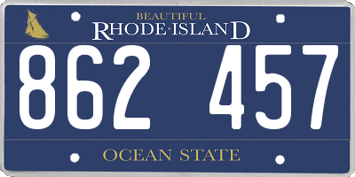 RI license plate 862457