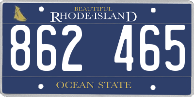 RI license plate 862465